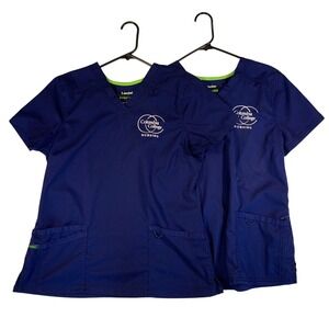 Landau Columbia College Nursing Scrub Top Soft Feel‎ Stretch Fabric MED